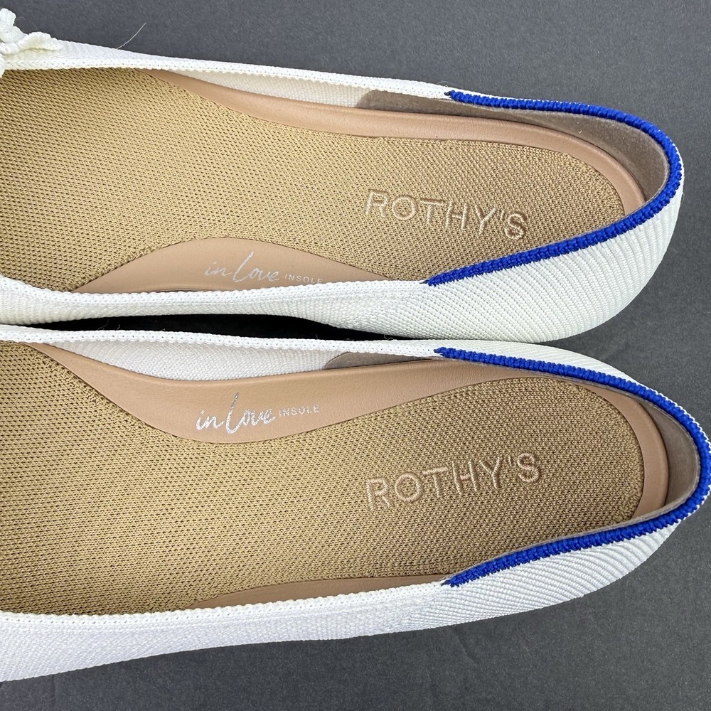 Rothy's The Petal Point Flats 10.5 White Knit Bridal Chic Floral Appliqué NEW - Picture 5 of 10